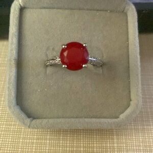 New Asian red Ruby Cz Ring band